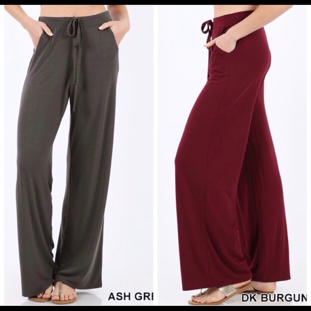 Dark burgundy loose fit lounge pants